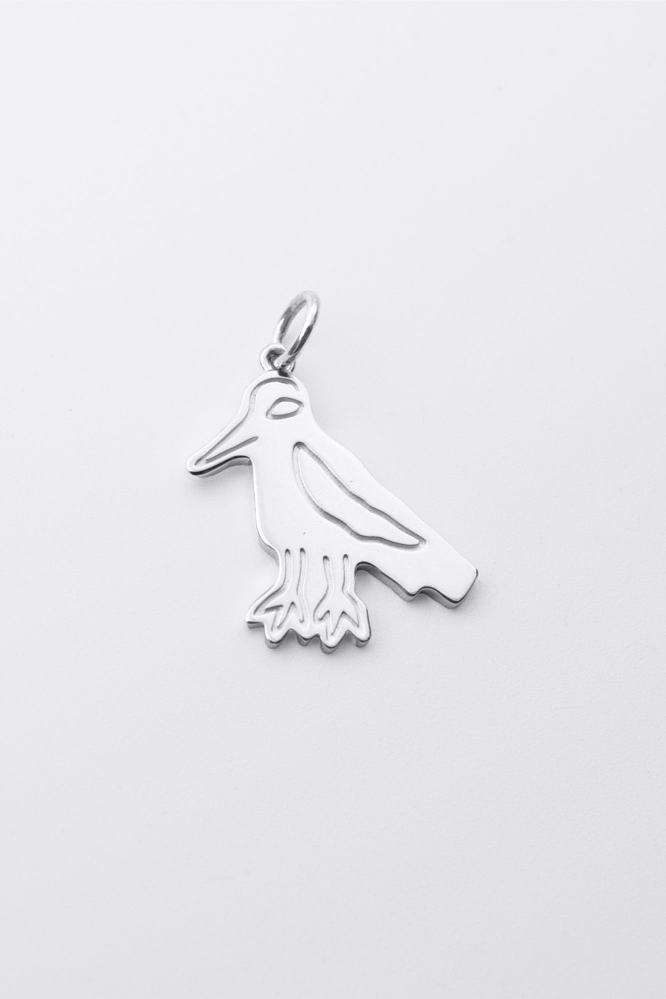 Recycled 925 silver Magpie Pendant by O.P Jewellery, featuring a stylized bird design on a white background.