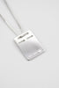 O.P Jewellery ID Badge Pendant crafted in recycled 925 silver showing the hallmark detail against a plain background.