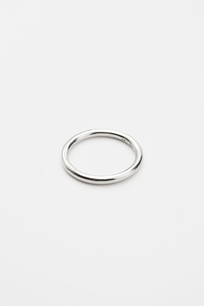 O.P Jewellery Wire Ring crafted in recycled 925 sterling silver presented on a plain background.